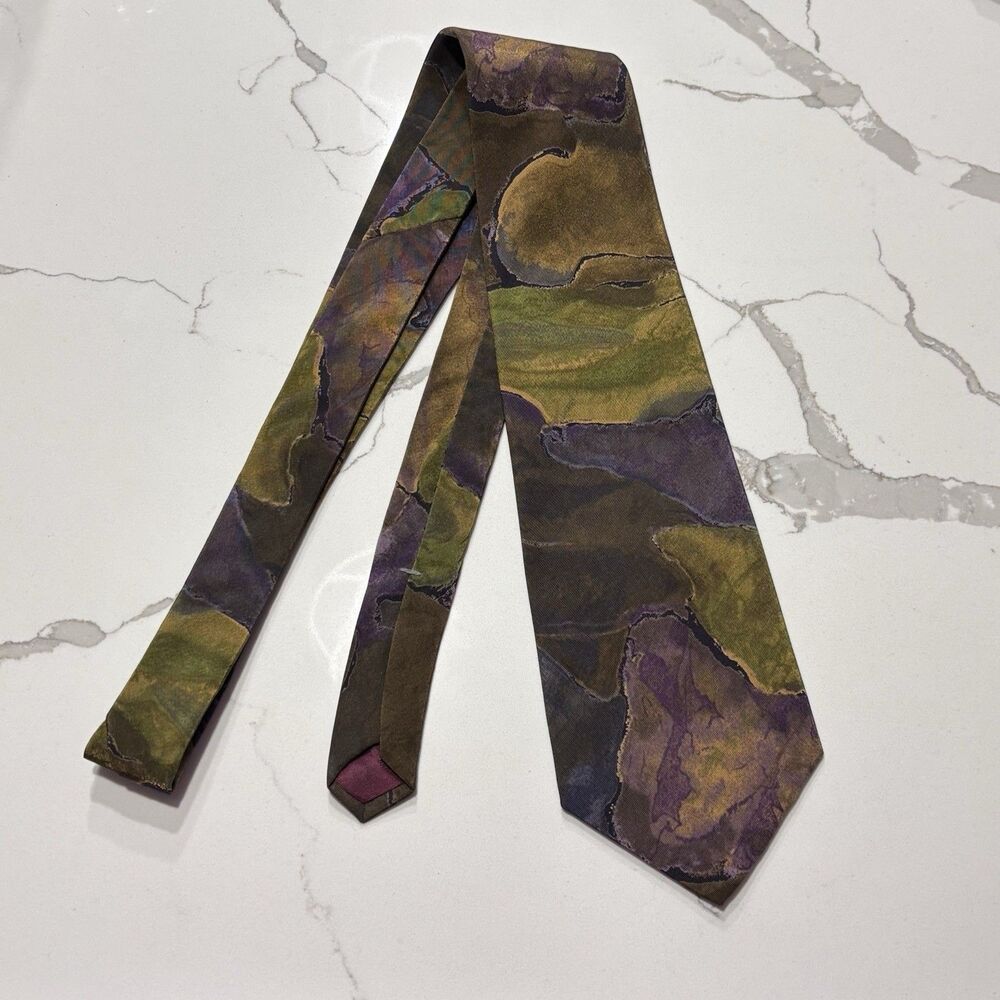 Vintage 90s Metropolis Men’s Polyester Necktie Tie Colorful Abstract USA Made